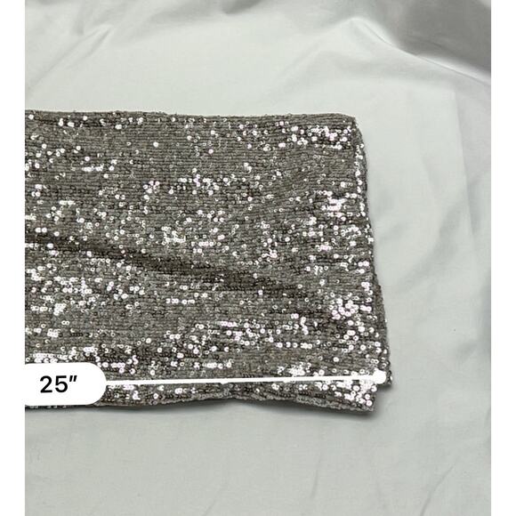 Sequin Wide Leg Cropped High Rise Women's Med Disco Party Glam Y2K Holiday NYE - Picture 12 of 12